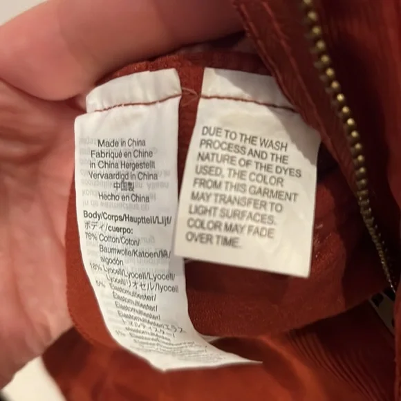 MADEWELL women’s 10” high rise skinny corduroy pants rust orange 28 - Picture 13 of 14